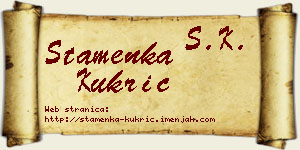 Stamenka Kukrić vizit kartica